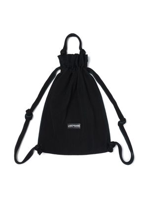 LASTFRAME logo-patch ribbed backpack - Black