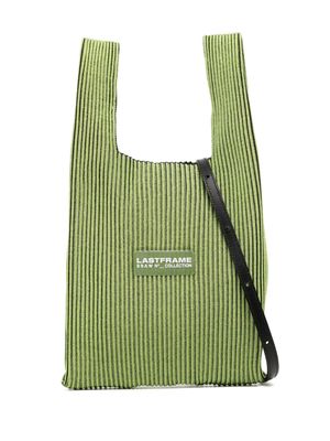 LASTFRAME ribbed-knit logo-patch shoulder bag - Green