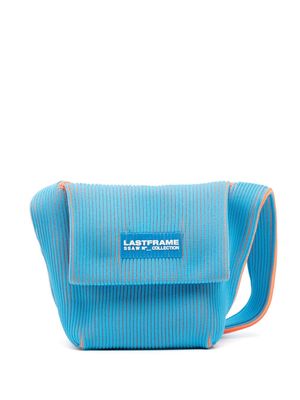 LASTFRAME Tie ribbed-knit crossbody bag - Blue