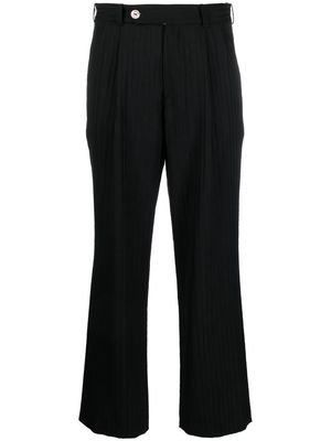Late Checkout button-detail straight-leg trousers - Black
