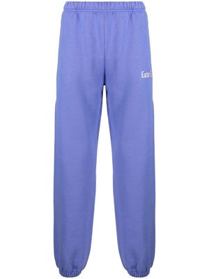 Late Checkout embroidered logo jersey track-pant - Blue
