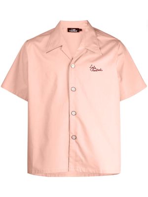 Late Checkout logo-embroidered cotton shirt - Pink