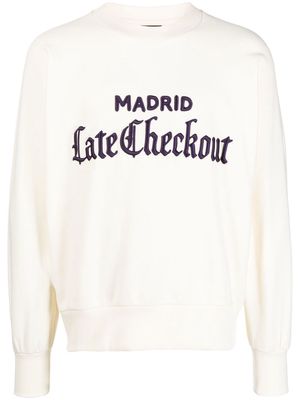 Late Checkout Madrid cotton sweatshirt - White