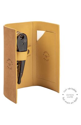 L'Atelier du Vin Soft Machine® Nomad Waiter Corkscrew in Leather Pouch in Medium Yellow
