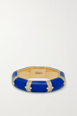 L'Atelier Nawbar - Bamboo 18-karat Gold, Lapis Lazuli And Diamond Ring - 6