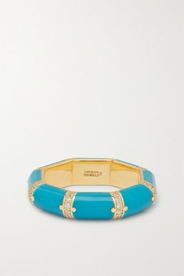 L'Atelier Nawbar - Bamboo 18-karat Gold, Turquoise And Diamond Ring - 6