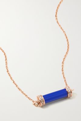 L'Atelier Nawbar - Pillar Of Light 18-karat Rose Gold, Lapis Lazuli And Diamond Necklace - one size