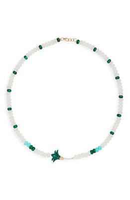 L'Atelier Nawbar Psychadeliah Beaded Necklace in Malachite 