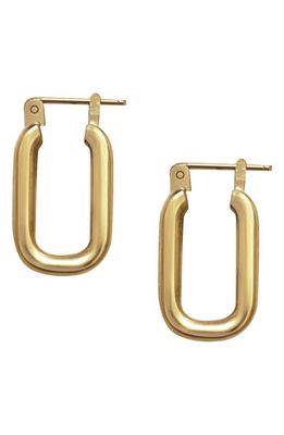 Laura Lombardi Cresca Rectangular Hoop Earrings in Brass