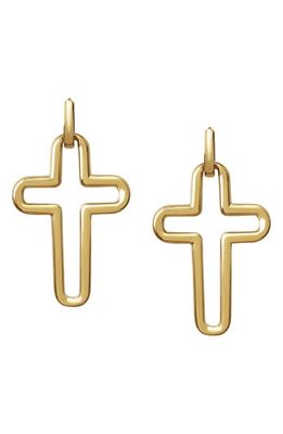 Laura Lombardi Hoop Earrings with Cross Charm in Brass