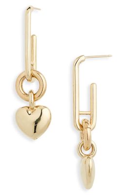 Laura Lombardi Ilaria Heart Charm Earrings in Gold