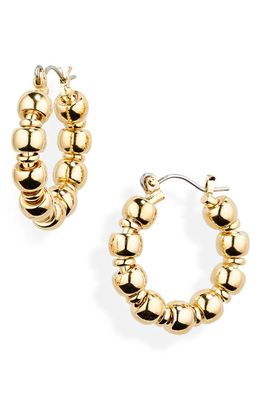 Laura Lombardi Maremma Beaded Hoop Earrings in Brass 