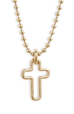 Laura Lombardi Mini Madda Cross Pendant Necklace in Brass 