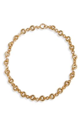 Laura Lombardi Round Link Chain Necklace in Brass