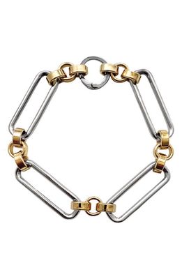 Laura Lombardi Stanza Two-Tone Chain Bracelet in Brass