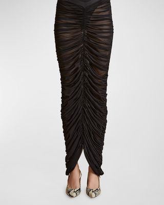 Laure Ruched Pencil Skirt