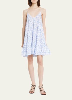 Laurel Toile-Print Mini Babydoll Dress