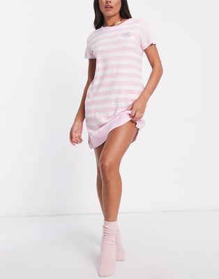 Lauren by Ralph Lauren crew neck sleep t shirt in pink stripe