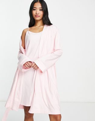 Lauren by Ralph Lauren kimono robe and chemise set in pink