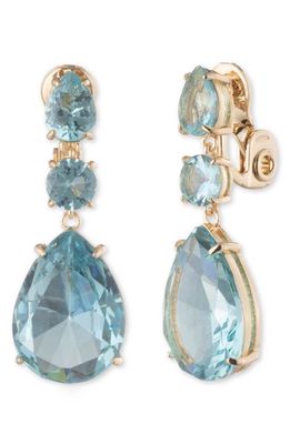 Lauren Camile Crystal Drop Clip-On Earrings in Gold/Blue Multi