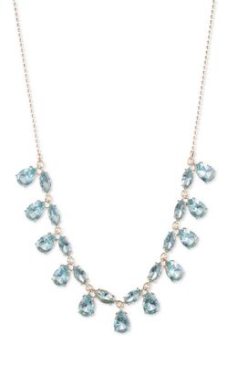 Lauren Camile Crystal Frontal Necklace in Gold/Blue Multi
