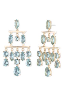 Lauren Crystal Chandelier Drop Earrings in Gold/Blue Multi