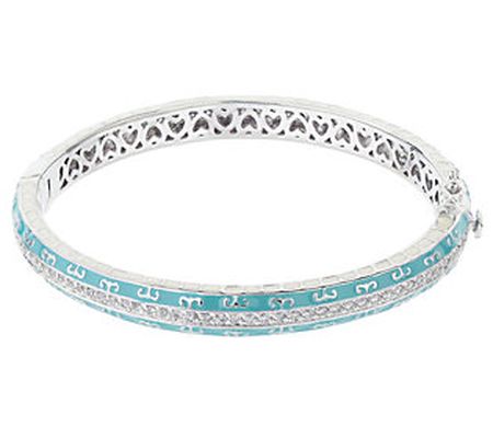 Lauren G Adams Silvertone Colored Enamel Swirl Bangle