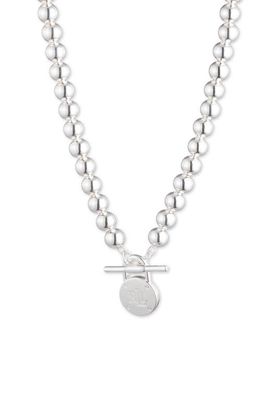 Lauren Logo Beaded Toggle Necklace in Silver