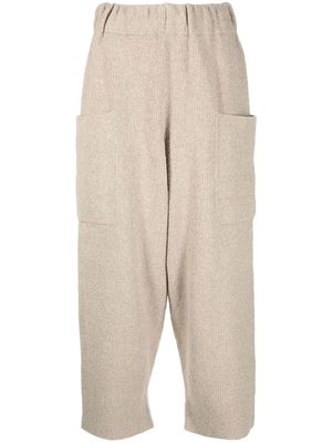 Lauren Manoogian cropped wide-leg knit trousers - Neutrals