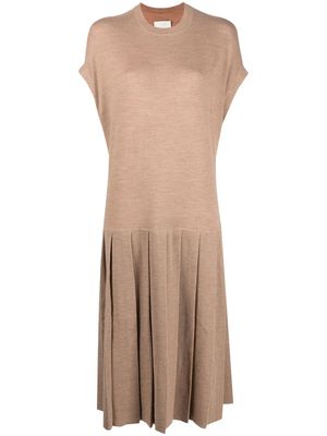 Lauren Manoogian fine-knit pleated dress - Neutrals