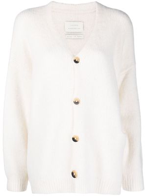 Lauren Manoogian ribbed-knit long-sleeve cardigan - White