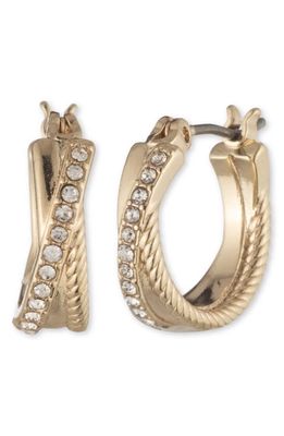 Lauren Pavé Twisted Rope Hoop Earrings in Gold