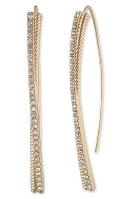 Lauren Pavé Twisted Rope Threader Earrings in Gold