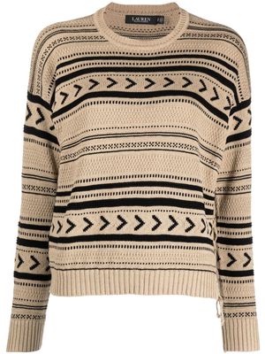 Lauren Ralph Lauren Adriah striped knit jumper - Brown