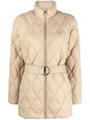 Lauren Ralph Lauren belted quilted jacket - Brown