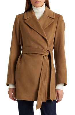 Lauren Ralph Lauren Belted Wool Blend Coat in New Vicuna