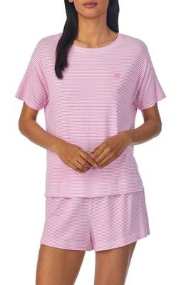 Lauren Ralph Lauren Boxer Short Sleeve Cotton Blend Short Pajamas in Pink Stp