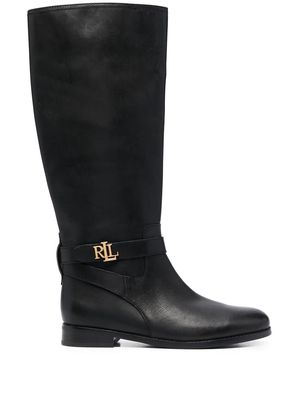 Lauren Ralph Lauren Brittaney logo-plaque boots - Black