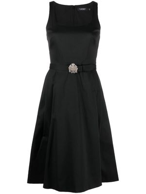 Lauren Ralph Lauren buckle-belt pleated midi dress - Black
