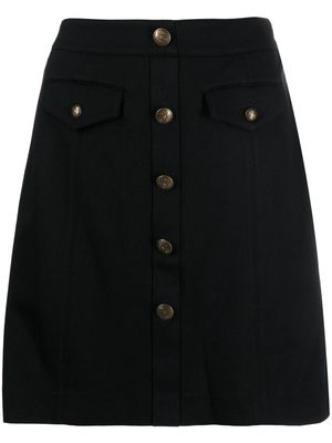 Lauren Ralph Lauren button-front A-line skirt - Black