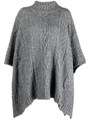 Lauren Ralph Lauren cable-knit high-neck poncho - Grey