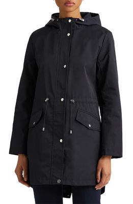 Lauren Ralph Lauren Cinch Waist Cotton Blend Raincoat in Dark Navy
