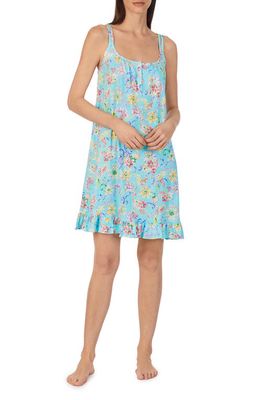 Lauren Ralph Lauren Cotton Blend Nightgown in Aqua Fl