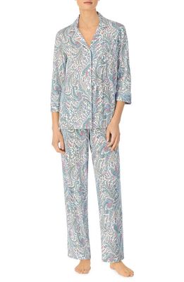 Lauren Ralph Lauren Cotton Blend Pajamas in Ivory Multi