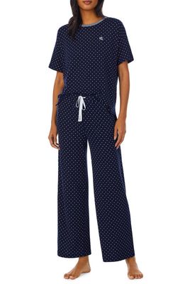 Lauren Ralph Lauren Cotton Blend Pajamas in Navy/Print