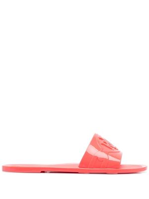 Lauren Ralph Lauren debossed-logo open-toe slides - Pink