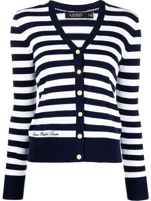 Lauren Ralph Lauren Denzel vertical-stripe cardigan - Blue