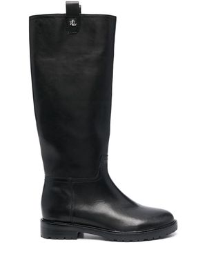 Lauren Ralph Lauren Elden logo-plaque tall boots - Black