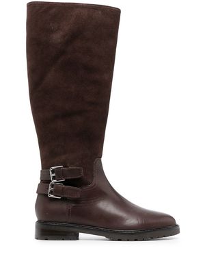 Lauren Ralph Lauren Emelie buckled knee-high boots - Brown