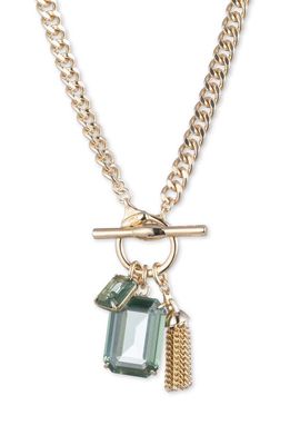 Lauren Ralph Lauren Erinite Charm Toggle Necklace in Green